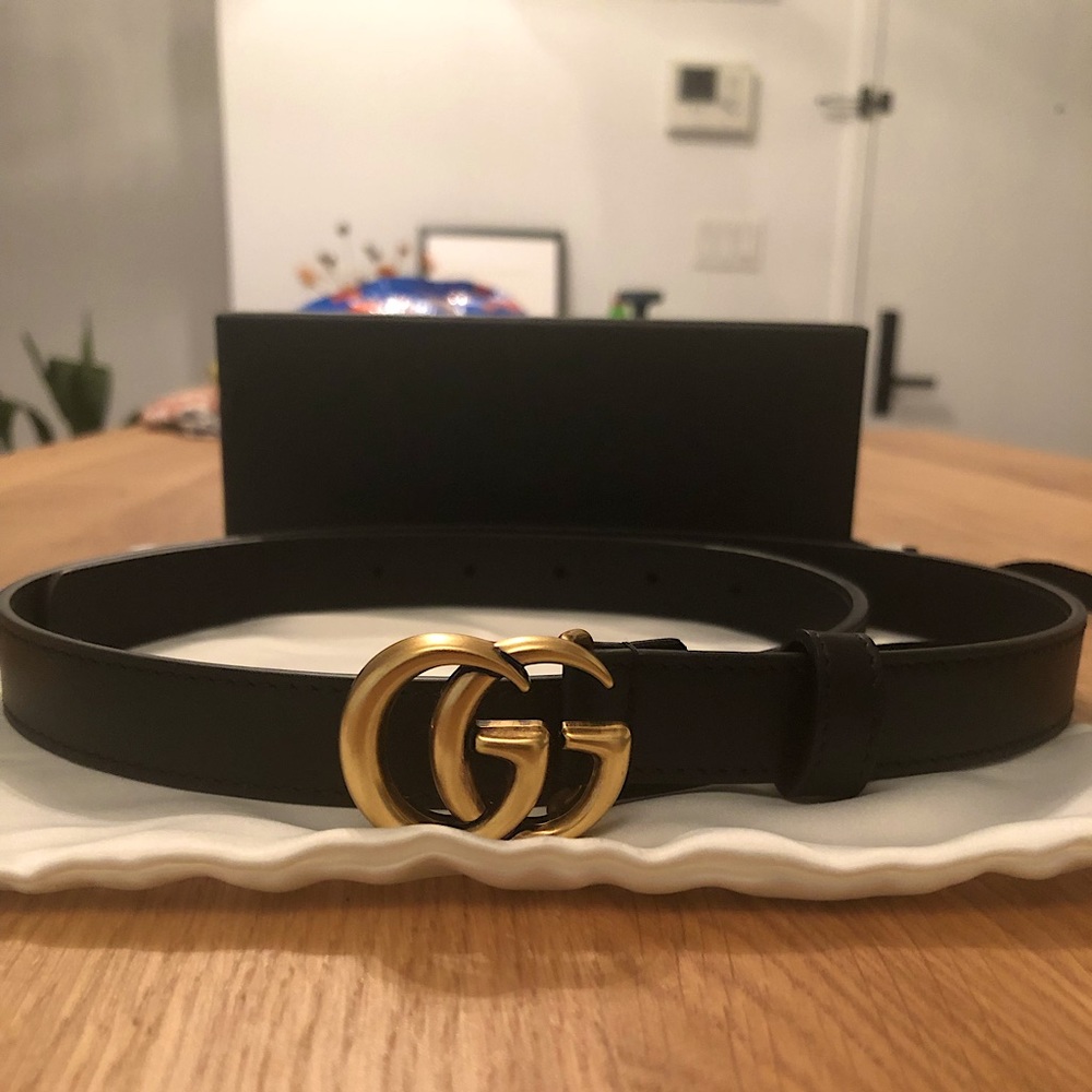 Gucci Marmont skinny 0.8 “ Belt size 85.